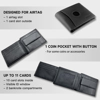 1 x RAW Customer Returns doeboe for Airtag Wallet, Smart Airtag Wallet Men With Coin Pocket Trifold, RFID Protection Airtag Wallet Men, Real Leather Wallet Men for Apple Airtag - RRP €34.28