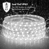 1 x RAW Customer Returns LONCWO LED Strip 4m, IP65 Waterproof LED Strip LED Tape with Switch and Plug LED Light Strip 220V 230V LED Strip, White, 4M - RRP €28.21