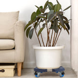 1 x RAW Customer Returns WBD WEIBIDA plant trolley with 360 rotating wheels, heavy-duty load capacity 200 KG, 40-54 cm plant trolley round for outdoor and indoor use, large rolling board plants for the home garden, blue, 2 pack - RRP €63.52