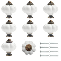 1 x RAW Customer Returns Kurtzy Ceramic Handles Furniture White and Bronze Furniture Knobs Vintage with Screws Pack of 8 - 3.4 x 3.8cm - Round Dresser Knobs Vintage for Furniture - Handles for Kitchen Cabinets, Drawers Cupboard Doors - RRP €19.99