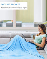 1 x RAW Customer Returns KANKAEU cooling blanket 200x230cm, cooling blanket for sleeping, summer blanket sweat-absorbing and breathable, cooling blanket for better sleep, cooling blanket cool and skin-friendly, blue - RRP €39.99