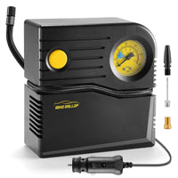 1 x RAW Customer Returns WindGallop Portable Air Compressor12v Car Wheel Inflator Electric Bicycle Pump Mini Portable Air Compressor Air Pump with Tire Pressure Gauge and Valve Adapters Yellow  - RRP €28.98