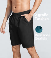 1 x RAW Customer Returns ACHTELEPHS men s swimming trunks, long, quick-drying swimming shorts, men s board shorts, swimming trunks, black XL - RRP €20.15