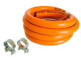 1 x RAW Customer Returns Quercos. Butane hose, orange, rubber pipe, for butane and propane gas, approved with 2 clamps with tabs, 1.50 m. - RRP €24.0