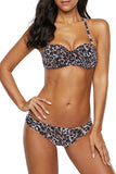 1 x RAW Customer Returns Dokotoo Bandeau Bikini Women s Push Up Two-Piece Swimsuit Swimwear Bikini Set, 03-Leopard, M - RRP €39.99