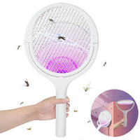 1 x RAW Customer Returns FORMIZON Electric Fly Swatter, Type-C Rechargeable Electric Insect Catcher, 90 Degree Rotating Fly Insect Mosquito Killer, Double Layers Mesh Protection Mosquito Trap White - RRP €24.83