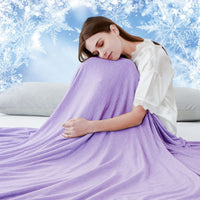 1 x RAW Customer Returns Luxear self-cooling blanket, Arc-Chill Q-Max 0.5 cooling blanket, 2 in 1 double-sided thin summer blanket cotton, cooling blanket for people bedspread baby blanket cuddle blanket, 220 x 200cm-purple - RRP €52.99