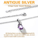 1 x Brand New SILVERCUTE 925 Silver Women s February Birthstone Necklace, Imitation Amethyst Snake Water Drop Pendant - RRP €40.68