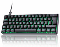 1 x RAW Customer Returns TMKB T61SE Gaming Mechanical Keyboard with German QWERTZ Layout, Blue Switch, Black - RRP €34.27