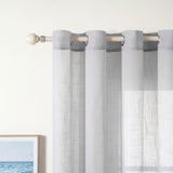 1 x RAW Customer Returns MIULEE Linen Curtains Cross Translucent Curtain Polyester Bedroom Modern Transparent Pure Color for Window Living Room Bedroom Dining Room Kitchen Living Room 2 Sheets 140x175 cm Light Gray - RRP €29.49