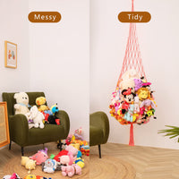 3 x RAW Customer Returns Macrame Stuffed Animal Net Hammock Small Plush Toys Large Corner Wall Hanging Organizer for Kids Bohemian Woven Decor Display Stuffed Animals Net - RRP €59.97