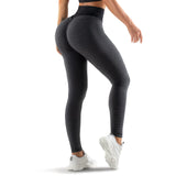 1 x RAW Customer Returns Oielai Tik Tok Women s Sports Leggings, High Waist Push Up Boom Booty Leggings with Tummy Control, Long Sports Pants, Fitness Pants, Yoga Leggings for Women Girls, Black Grey, S - RRP €19.78