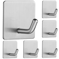 1 x RAW Customer Returns Adhesive Hooks View Bathroom Towel Holder Wall Hanger in SUS304 stainless steel for kitchen, bathroom, bedroom 6 Pieces - RRP €14.89