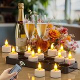 1 x RAW Customer Returns SoulBay 12 Pack Rechargeable Flickering Tea Lights with Remote Control and Timer Function, Rechargeable LED Candles with Charging Station and USB Cable for Party Room Living Room Halloween Decoration - RRP €46.04