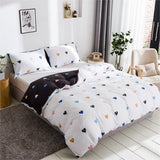 1 x RAW Customer Returns Freyamy Love Bedding Set 135x200cm 4-piece Black Colorful Heart Reversible Bed Linen Brushed Microfiber Soft Duvet Cover 2 Duvet Covers with Zipper and 2 Pillowcases 80x80cm - RRP €47.35