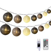 1 x RAW Customer Returns DeepDream Ball Fairy Lights 6.6 m 30 LED Cotton Ball Fairy Lights Dimmable Cotton Ball Fairy Lights Indoor Fairy Lights with Remote Control and Timer for Room Children s Room Wedding Party Grey  - RRP €29.23