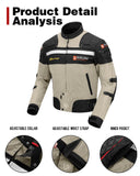 1 x RAW Customer Returns BORLENI Motorcycle Jacket Men Winter Motorcycle Jacket Textile Jacket Windproof with Removable Liner Protectors Protector Jacket Scooter Biker Touring All Weather Women Brown XXL - RRP €99.99