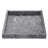 1 x RAW Customer Returns SUMNACON Marble Serving Tray Serving Plate Tray Jewelery Plate for Bathroom Kitchen Storage Toiletries Jewelery Cake Home Decoration Grey 25 cm  - RRP €35.28