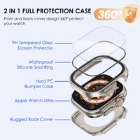 3 x RAW Customer Returns KADES Pack of 2 Waterproof Case for Apple Watch Ultra 2 Ultar 49mm, Scratch-Resistant PC All-Round Protective Case with Rear Frame for iWatch Ultra 2 Ultra 49mm Screen Protector, Titanium Titanium - RRP €45.36