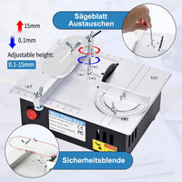 1 x RAW Customer Returns Table saw with 4 blades, 96W adjustable small precision table saws, multifunctional table saw, 7-level adjustable speed, for miniature wood craft cuts - RRP €69.99