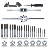 1 x RAW Customer Returns CCLIFE 32-piece thread cutting set, metric M3-M12 tap and die set with tap wrench - RRP €29.64