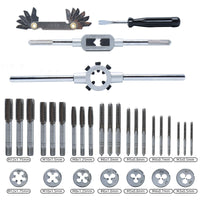 1 x RAW Customer Returns CCLIFE 32-piece thread cutting set, metric M3-M12 tap and die set with tap wrench - RRP €32.14