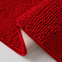 1 x RAW Customer Returns MIULEE 50x80cm Chenille Bath Mat Non-Slip Bath Mat Bath Mat Non-Slip Washable Absorbent Shower Mat for Bathroom Red - RRP €20.16