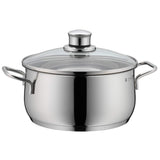 1 x RAW Customer Returns WMF Diadem Plus cooking pot large 24cm, glass lid, roasting pot induction 4.5l, Cromargan polished stainless steel, uncoated - RRP €53.82