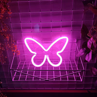 1 x RAW Customer Returns Nordstylee Butterfly Shape Neon Sign Hanging Decorative USB or Battery Powered for Home Bedroom Bar Restaurant Christmas Birthday Party Gift Art Light Pink - RRP €13.99