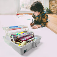 1 x RAW Customer Returns Calogy Art Supplies Storage 13 3 Layers Plastic Sewing Craft Box with Handle Storage Box for Medicine Tools Cosmetic Pen - RRP €32.5