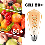 1 x RAW Customer Returns ProCrus E27 LED vintage light bulb, Edison vintage dimmable light bulb E27, ST64 E27 LED dimmable 4W light bulbs, 2700K warm white, 350LM, 35W incandescent bulbs equivalent, amber, for cafe bar retro lighting- RRP €20.15