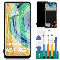 1 x RAW Customer Returns OLED for Samsung Galaxy A51 4G LCD Screen Replacement for Samsung A51 Display A515 Touch Digitizer Assembly Repair Kits with Frame Support Figerprint Function, Normal Display Area  - RRP €39.3