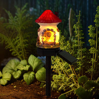 1 x Brand New Qidoe fairytale house solar lamps for outdoor garden solar lights for outdoor LED garden light waterproof solar light for yard, lawn, garden, landscape, patio decoration - red mushroom house - RRP €20.4