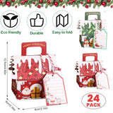 1 x Brand New 24 pieces of Christmas gift bags, gift bags with handle, large Christmas bags, Christmas biscuit bags, kraft paper gift bags, gift bags, Christmas biscuit boxes, Christmas gift boxes - RRP €8.66