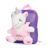 1 x Brand New Blenori backpack children s cuddly toy unicorn removable plush toy backpack girls 2-5 years, children s backpack with unicorn backpack pendant, a beautiful gift box - RRP €30.24