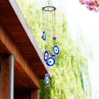 1 x RAW Customer Returns Blue Evil Eye Hanging Decoration Ornament Metal Wind Chimes for Home Garden Decoration Evil Eyes  - RRP €17.14