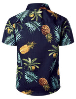 1 x RAW Customer Returns JOGAL Boys Short Sleeve Hawaii Shirt Cotton Summer Leisure Shirts, Sea Pineapple Leaves, 10 Years - RRP €24.0