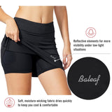 1 x RAW Customer Returns BALEAF Tennis skirt women s sports skirt running skirt with trousers golf skirt with pocket short skirt with trousers underneath sports trouser skirt for running tennis black S - RRP €26.21