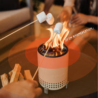 1 x RAW Customer Returns Solo Stove Mesa Table Fire Outdoor Low-smoke mini table fireplace, decoration for garden, terrace and balcony, with pellets or wood, stainless steel, incl. base, storage bag, 17.5 x 13cm, 635g, silver - RRP €107.0