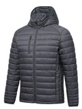 1 x RAW Customer Returns fit space men s lightweight winter jacket chest pocket jacket men s quilted jacket removable hood down jacket men s transitional jacket dark grey XL - RRP €41.34