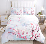 1 x RAW Customer Returns Kseyic Cherry Blossom Bed Linen 135 x 200 cm, Flowers Duvet Cover Pink White Bed Linen Girls, Bed Linen Sets Japanese Style Romantic with Zip Pink-White 2, 135 x 200 cm  - RRP €35.28