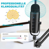 1 x RAW Customer Returns zealsound USB microphone set, condenser gaming kit for PC, cell phone, laptop, with scissor arm, mute, gain control, for podcasts, recording, YouTube, streaming, voice-over, PS4 PS5, K66S - RRP €49.64