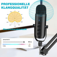 1 x RAW Customer Returns zealsound USB microphone set, condenser gaming kit for PC, mobile phone, laptop, with scissor arm, mute, gain control, for podcasts, recording, YouTube, streaming, voice-over, PS4 PS5, K66S - RRP €56.99