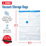 1 x RAW Customer Returns Spacesaver High quality vacuum bags for clothes, 80 more storage space vacuum storage bags with travel pump double zipper and triple seal, maximum space saving jumbo size 3 pack - RRP €6.24