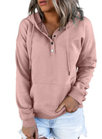 1 x RAW Customer Returns Dokotoo Women s Button Down Hoodie Pullover Long Sleeve Autumn Winter Sweatshirt Tops Jumper, Pink, XL - RRP €40.33