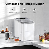 1 x RAW Customer Returns Ice Cube Maker FOOING Ice Machine Maker Countertop Ready in 6 Minutes 2L Ice Maker with Ice Scoop and Basket LED Display Ice Maker for Home Bar Kitchen Office - RRP €109.99