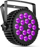 1 x RAW Customer Returns UKfog 200W 18 LED Par UV RGB Stage Light, DMX512 Disco Light, 8CH Party Light, Strobe Light Effect Sound Active Mode for DJ Show Bar Party Music Festival Halloween 2 PCS  - RRP €134.87