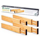 2 x RAW Customer Returns Utoplike 4pcs Bamboo Drawer Dividers, Adjustable Organizers, Spring Loaded, Works in Drawer for Dresser, Bathroom, Bedroom, Desk - RRP €56.04