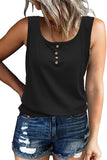 1 x Brand New NEYOUQE T-Shirt Women Tank Tops Women U-Neck Sleeveless Blouses Tunics For Women Solid Color Casual Ladies Tops Summer Black L 44-46 - RRP €27.6