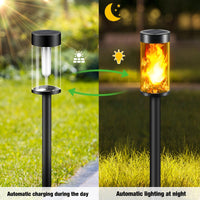 1 x RAW Customer Returns nipify solar lamps for outdoor garden, 4 pieces solar lights garden with realistic flame effect, IP65 waterproof auto on off solar lights garden decoration for lawn, patio, yard, gifts - RRP €31.99